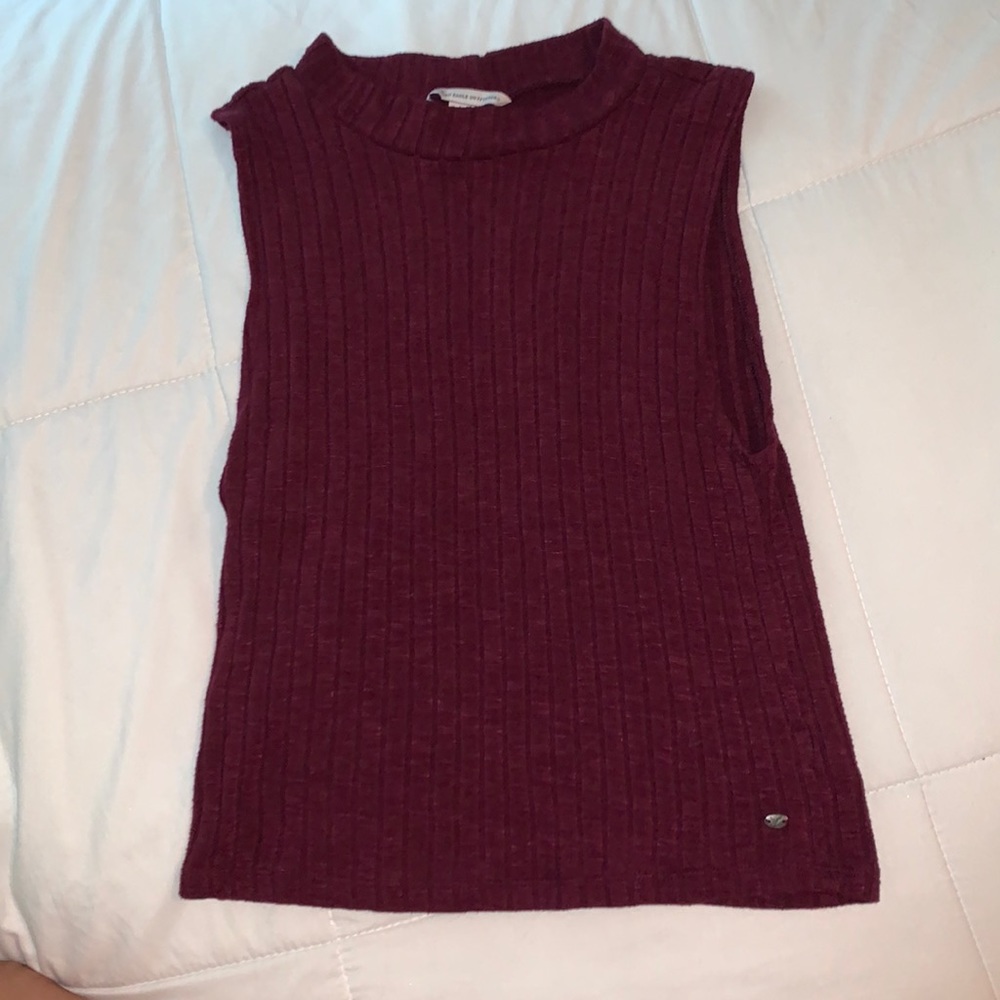 Purple ribbed halter tank top